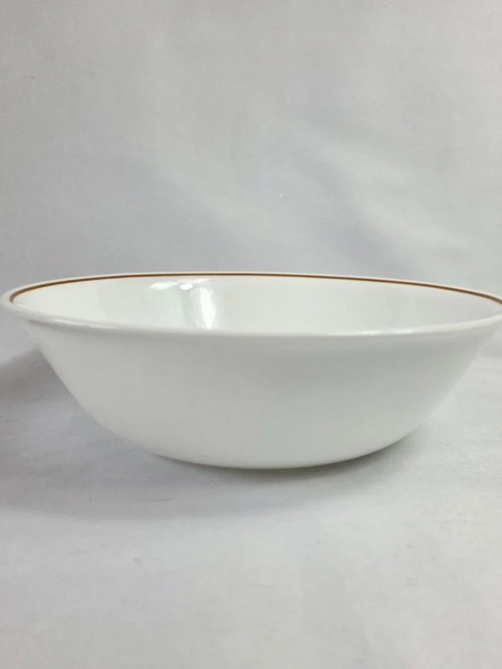 Corning Corelle Indian Summer 10 Inch Round Serving Bowl White Single Brown Ring